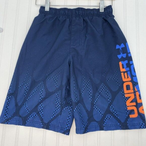 Under Armour UA Boys Youth Size Large Blue Drawstring‎ Swim Trunks Shorts - Picture 1 of 3